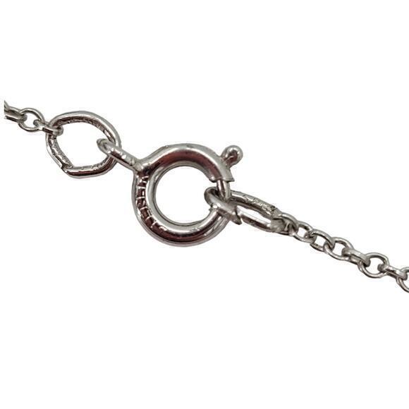 Sterling‎ Silver Chain Vintage Clear Glass Brilliant Cut Pendant Necklace - Picture 9 of 10